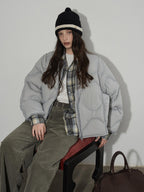 Lofi choose Loose Fit Plaid Button Front Collared Long Sleeve Commuter For Women Shirts