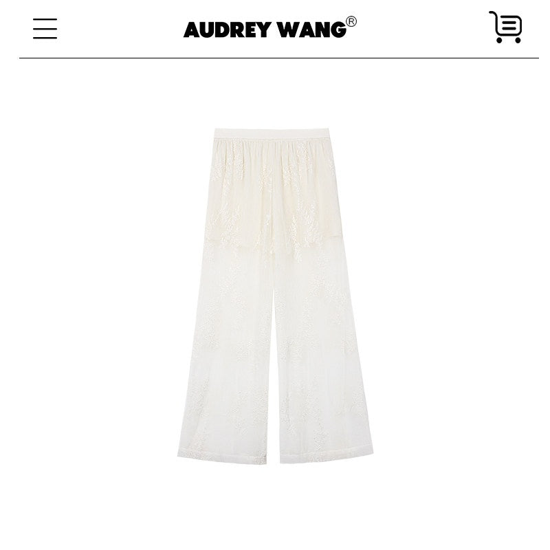 audreyyang_Polyester_Two_Piece_V-neck_Long_Sleeve_Tailored_For_Women_Wide_Leg_Pants_MISSTT