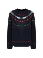 unspoken Warm Jacquard Colorblock Loose Commuter Crewneck Women Acrylic Blend Sweaters