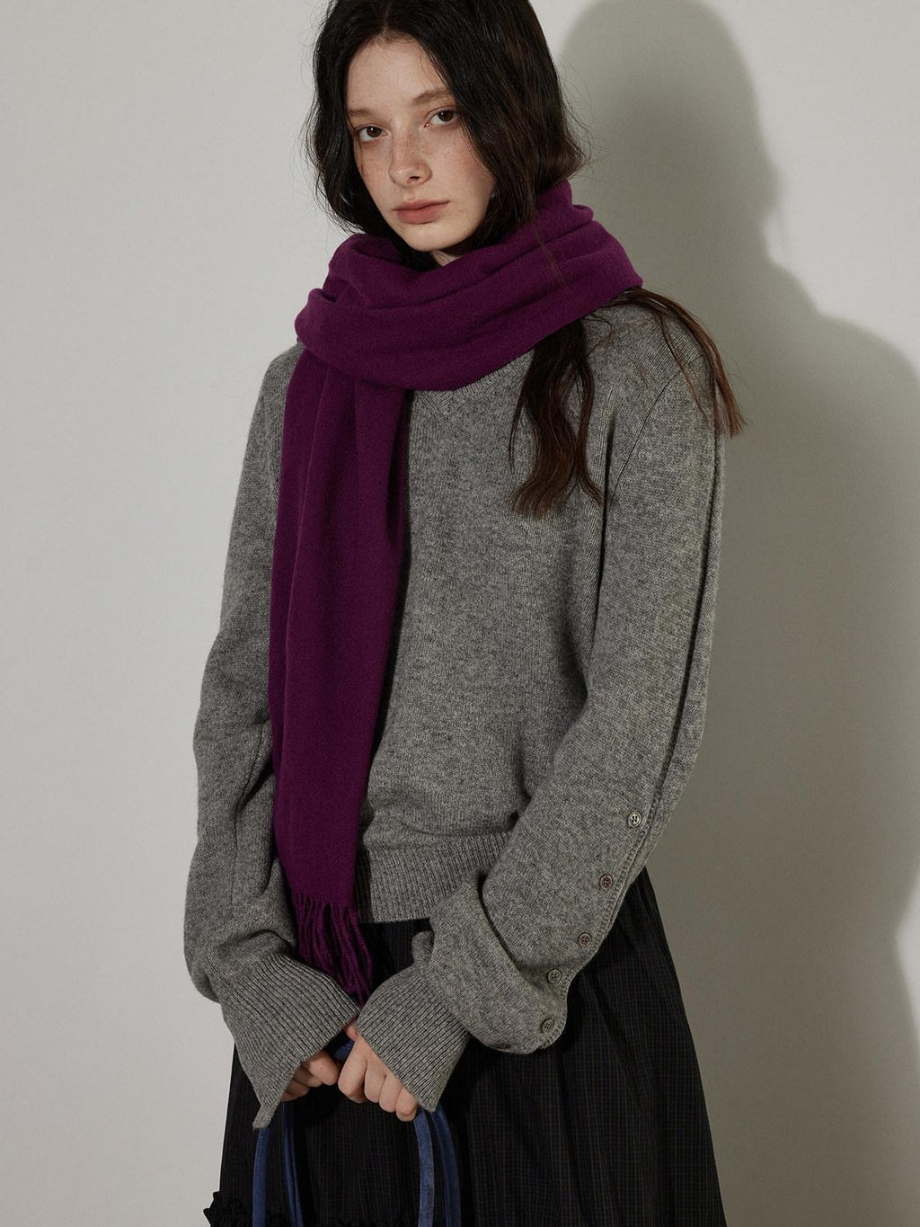 Lofi choose Cozy Thick V-neck Loose Fit Office Pullover Knit Long Sleeve Sweaters