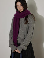Lofi choose Cozy Thick V-neck Loose Fit Office Pullover Knit Long Sleeve Sweaters