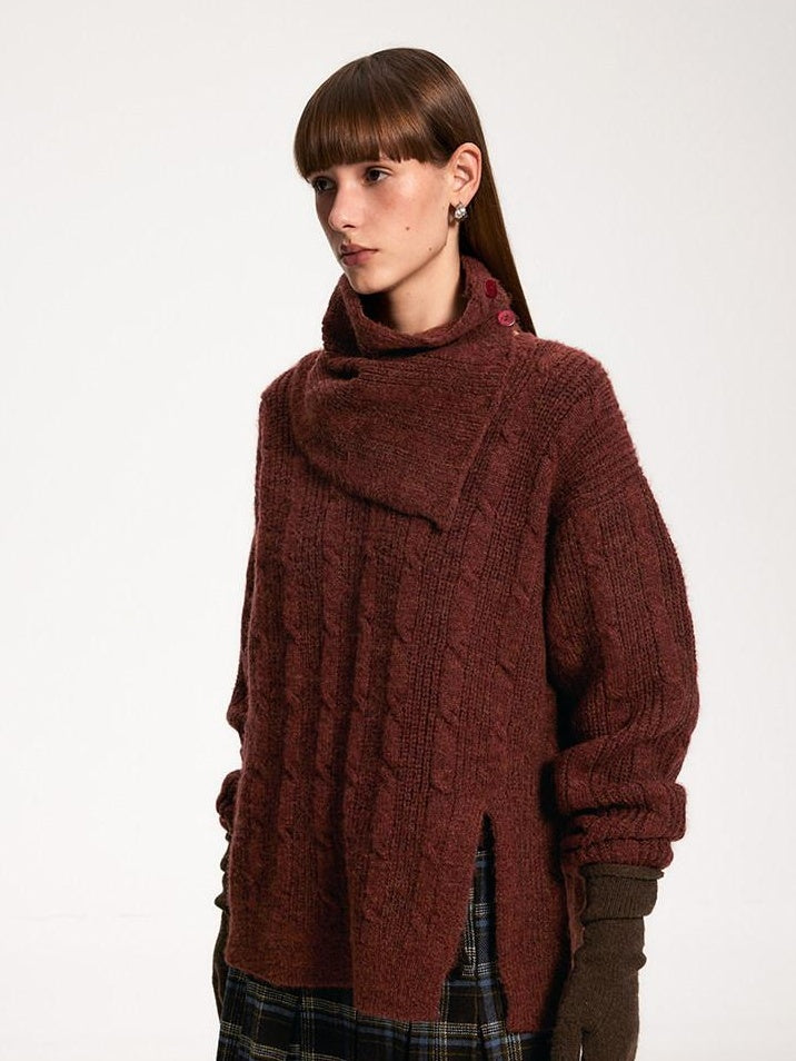 someone sometimes Vintage Red Turtleneck Commuter Pullover Knitwear Acrylic Wool Sweaters