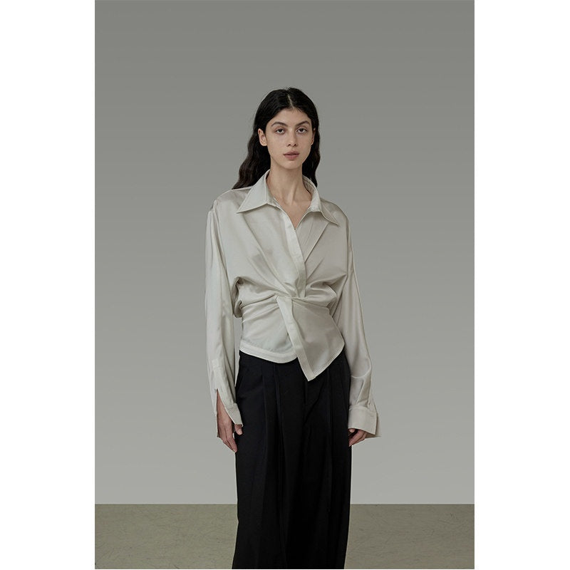 unspoken_Shape_Retaining_Relaxed_Slim_V-neck_Button_Long_Sleeve_Women_Polyester_Blouses_MISSTT