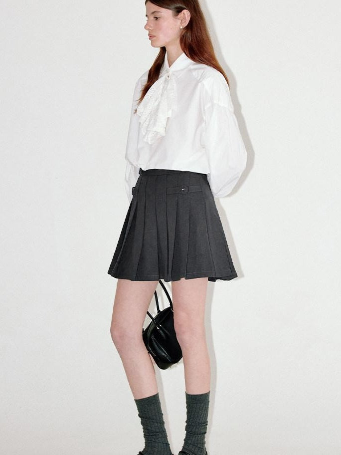 fano Breathable Lyocell Cotton Loose Casual Lace Petal Collar Women Blouses