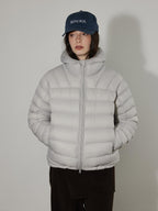 Lofi choose Warm 90% White Duck Down Hooded Commuter Thick Gray Zipper Down Jackets