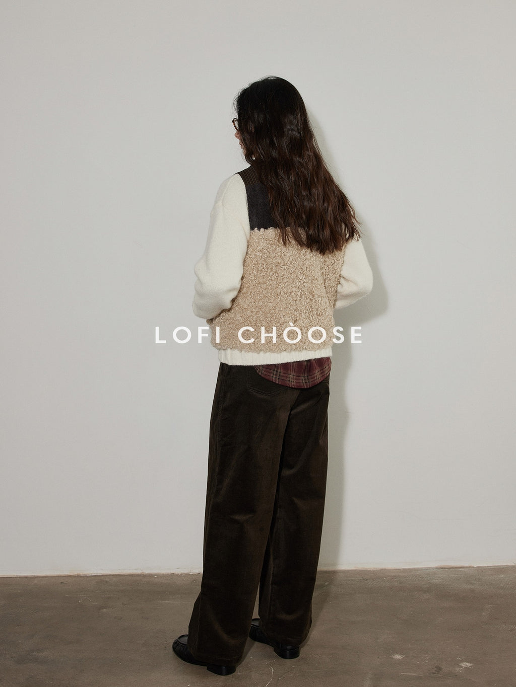 Lofi choose High Waist Casual Zipper Fly Cotton Blend Women Beige Brown Wide Leg Pants