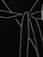 unspoken Cozy Minimalist Commuter Loose Hooded Midlength Women Black Tie Wool Coats