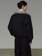 unspoken Warm Thick Fur Collar Loose Commuter Women Black Everyday Short Coat