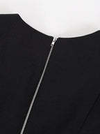 audreyyang Slim Waist Fitted Crew Neck Polyester Women Black Gray Long Sleeve Crop Tops