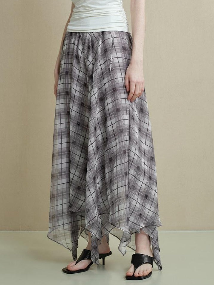 someonesometimes Flattering Commuter Slim Tie Strap Plaid Vest And Skirt Women Top & Skirt Sets