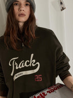 Lofi choose 100 Percent Cotton Loose Fit Henley Neck Workwear Long Sleeve Sweatshirt