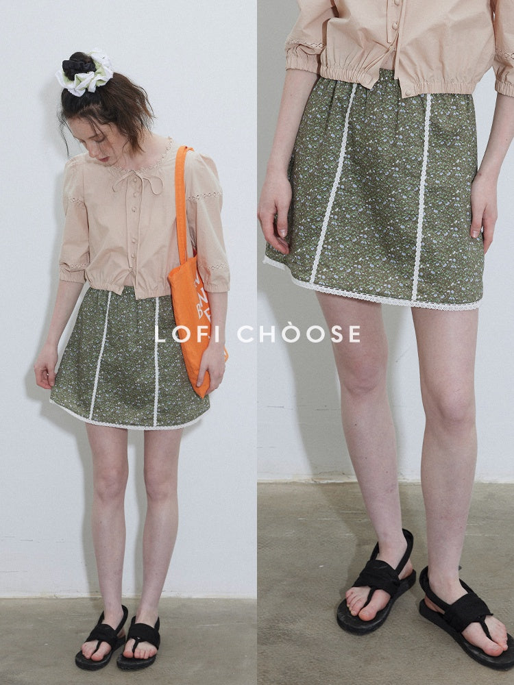 Lofi_choose_High_Waist_Floral_A_Line_Relaxed_Fit_Workwear_Women_Coffee_Green_Mini_Skirts_MISSTT