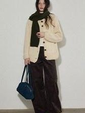 Lofi choose High Waist Stretch Wide Leg Zip Office Casual Women Brown Navy Straight Pants