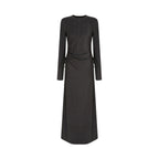 unspoken_Breathable_Tencel_Ruched_High_Waist_A_Line_Long_Sleeve_Slim_Office_Maxi_Dresses_MISSTT