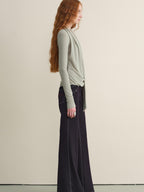 someonesometimes Faux Cashmere Windproof Slim Fit U Neck Women Duck Egg Blue Sweaters