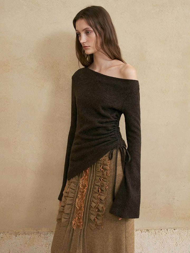 someonesometimes Wool Blend Lined Vintage Straight Mid Hidden Zip Casual Women Maxi Skirts