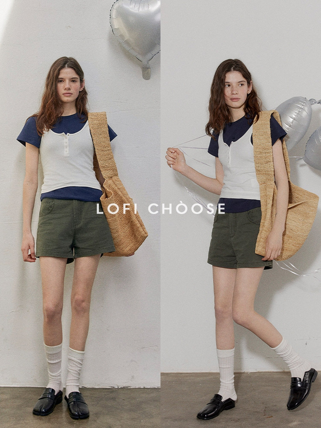 Lofi choose High Waist Distressed Loose Fit Women Zip Washed Green Mid-Length Shorts