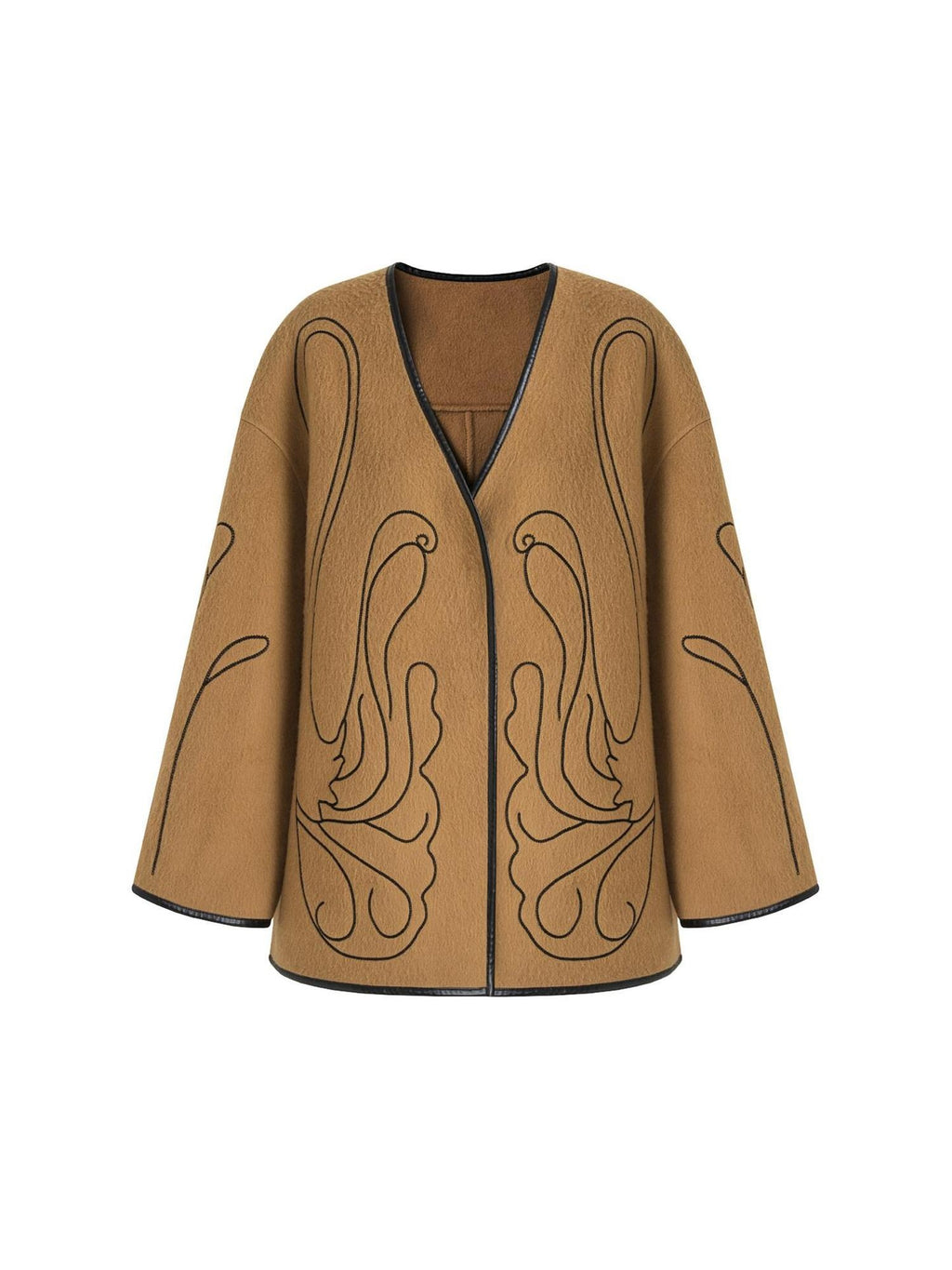 unspoken 100 Percent Lambswool Relaxed Fit Minimalist Commuter Women Camel Wool Coats