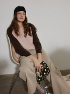 Lofi choose Colorblock Loose Fit Crewneck Pullover Smart Commuter Office Women Knit Sweaters