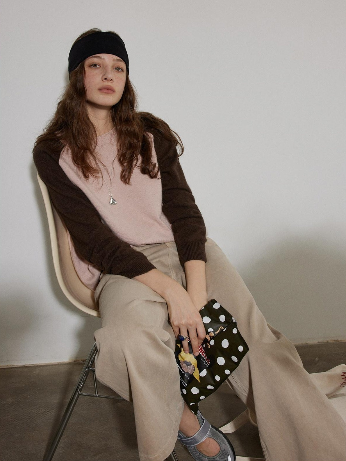 Lofi choose Colorblock Loose Fit Crewneck Pullover Smart Commuter Office Women Knit Sweaters