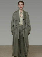 unspoken Sexy High Waist Striped Drawstring Straight Hem Office Breathable Wide Leg Pants