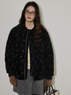 Lofi choose Thick Warm Vintage Loose Floral Womens 90Pc White Duck Down Jackets