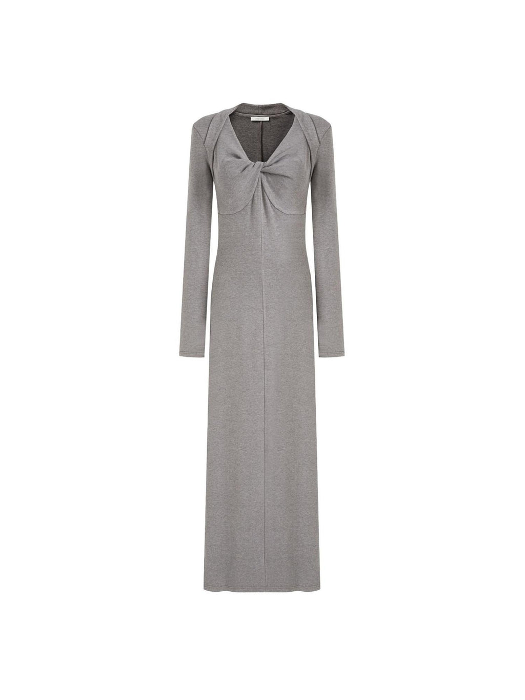 unspoken Soft Breathable Vneck Longsleeve Waist Cinch Viscose Knit Maxi Dresses