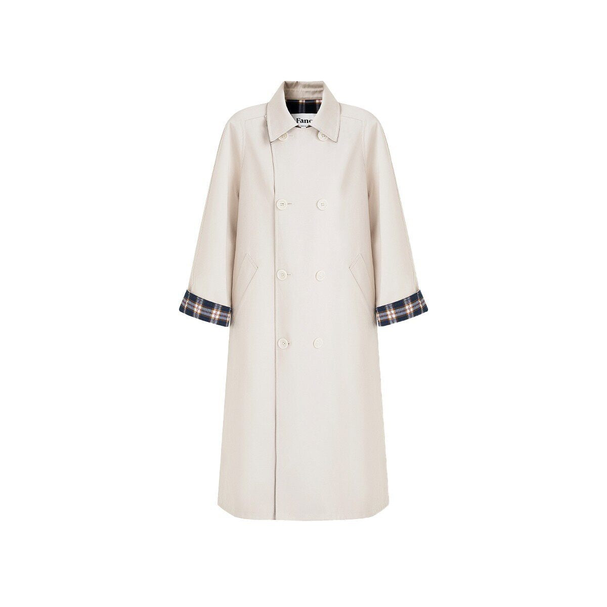 fano_Loose_Fit_Korean_Casual_Long_Beige_Plaid_Single_Breasted_Trench_Coats_MISSTT