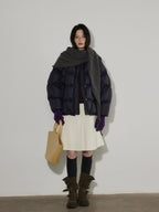 Lofi choose Pure Cotton High Waist Flared Loose Fit Women Office Off White Midi Skirts