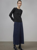 unspoken Pure Wool Minimalist Loose Pullover Crew Neck Women Knit Cardigans