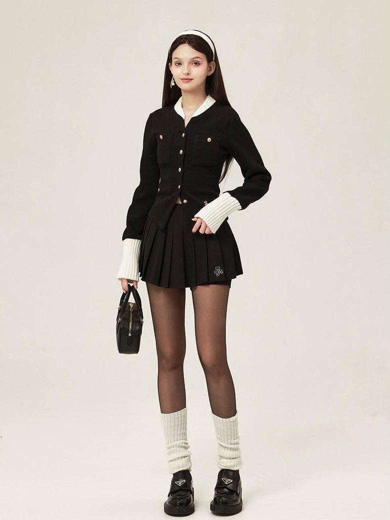 ikyou Warm Cotton Slim Embroidered Pocket Office Long Sleeve Button Solid Blouses