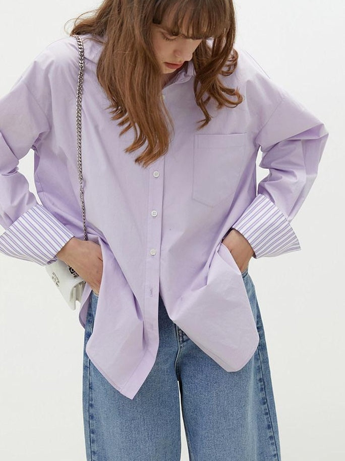 fano Skin Friendly Breathable Cotton Minimalist Loose Fit Women Button Solid Shirts
