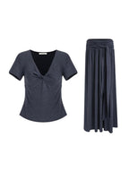 unspoken Lyocell Blend V-neck Slim Fit Minimal Workwear Women Solid Color Maxi Dresses