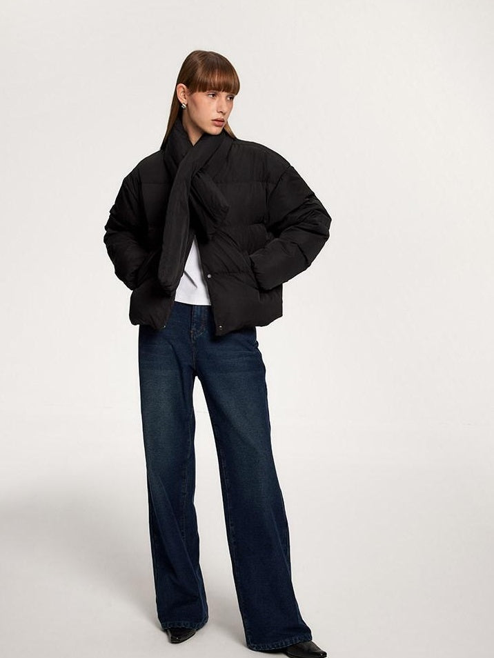 someone sometimes Vintage Blue Natural Waist Relaxed Fit Casual Polyester Wide Leg Jeans