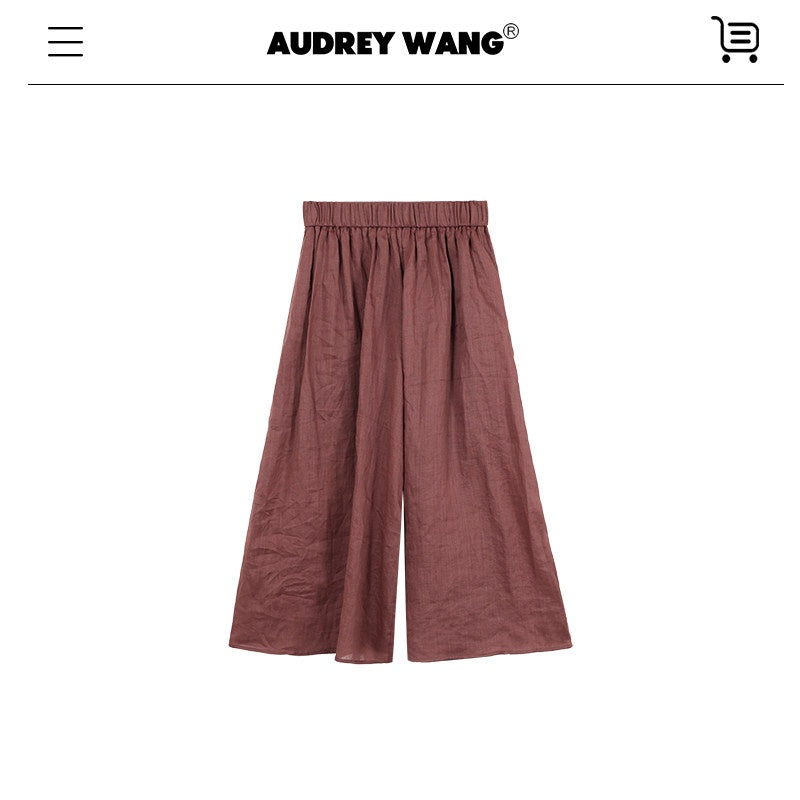audreyyang_Linen_Long_Sleeve_Vintage_Loose_Round_Neck_Dusty_Rose_Women_Top_&_Skirt_Sets_MISSTT