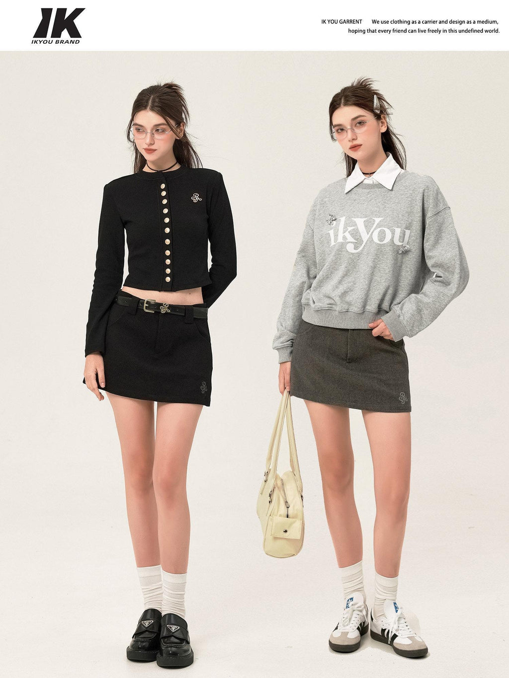 ikyou Lined Embroidered A Line Mid Waist Slim Casual Women Brushed Mini Skirts