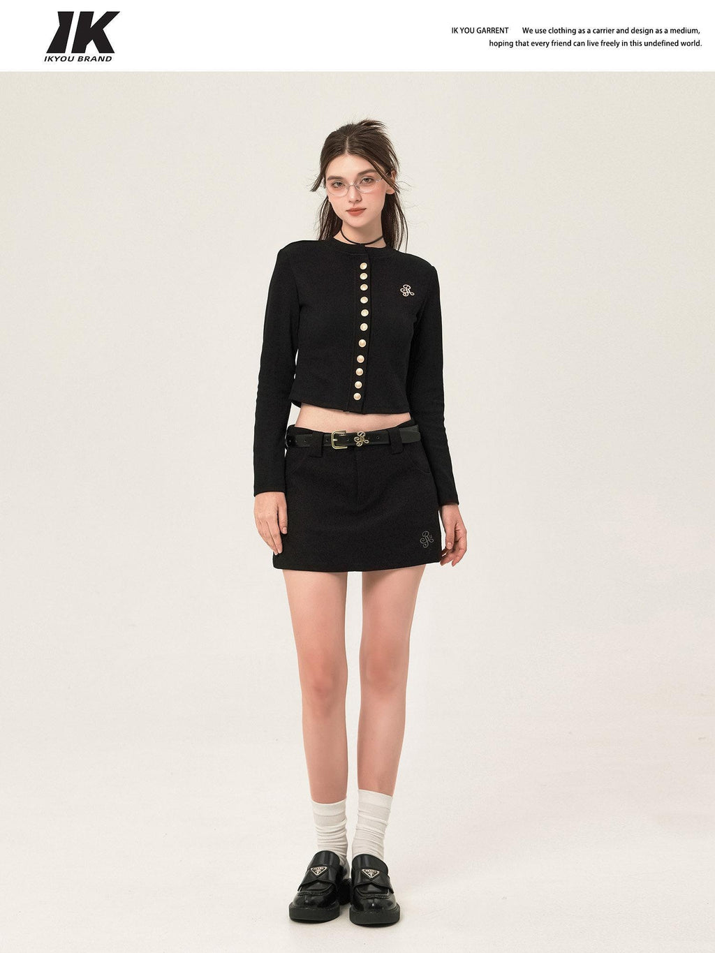 ikyou Lined Embroidered A Line Mid Waist Slim Casual Women Brushed Mini Skirts