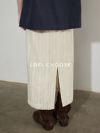 Lofi choose Breathable Lyocell Blend Pleated Loose Commuter Elastic Waist Maxi Skirts