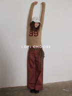Lofi choose Soft Knit Relaxed Crewneck Pullover Women Commuter Cloud Blue Sweaters