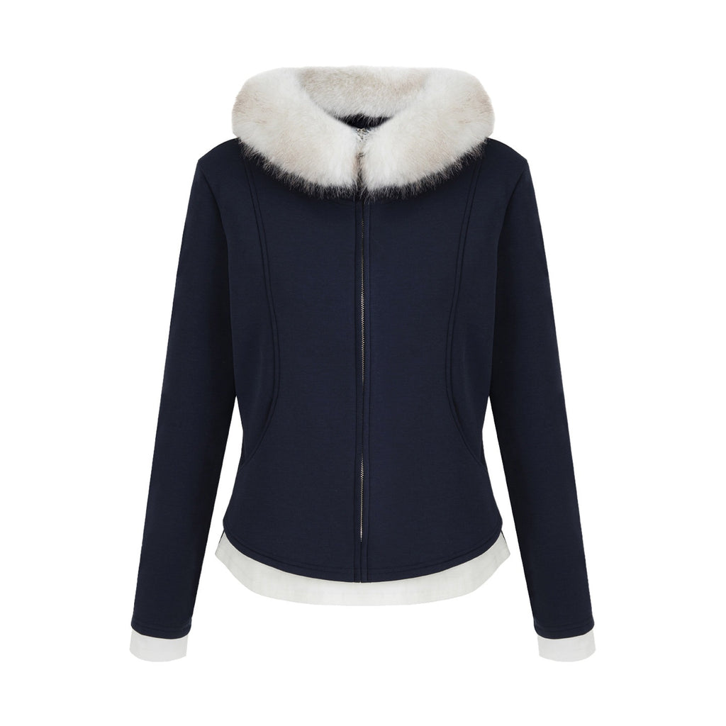 unspoken_Warm_Slim_Fit_Zip_Hooded_Cardigan_High_Waist_Commuter_Polyester_Navy_Lounge_Sets_MISSTT