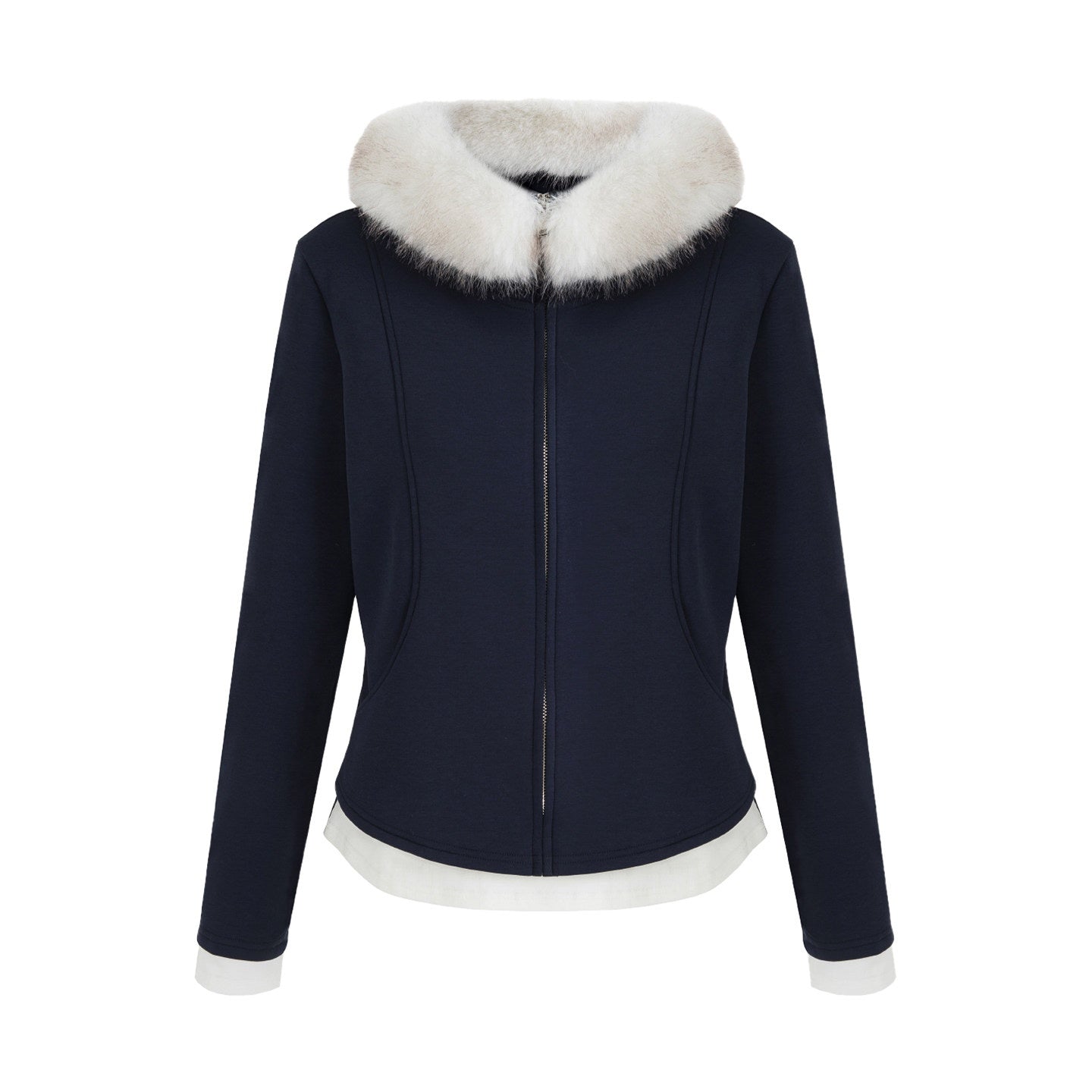 unspoken_Warm_Slim_Fit_Zip_Hooded_Cardigan_High_Waist_Commuter_Polyester_Navy_Lounge_Sets_MISSTT