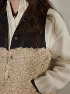 Lofi choose Warm Thick 100 Percent Cotton Colorblock Single Breasted Office Women Vests