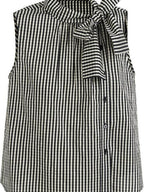 fano Viscose Lyocell Plaid Sleeveless Loose Pullover Korean Workwear Women Blouses