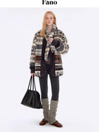 fano Warm Reversible Printed Casual Lapel Regular Fit Young Women Puffer Jackets