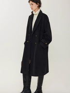 fano Minimalist Commuter Straight Fit Double Breasted Lapel Pocket Women Short Coat
