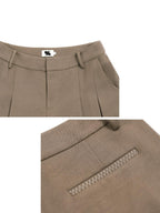 someone sometimes Stretch Pleated Casual Natural Waist Women Olive Green Zip Fly Wide Leg Pants