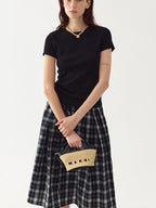 fano Cooling Lyocell Blend Korean Slim Short Sleeve Tee Basic Crop Tops