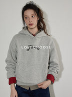 Lofi choose Fleece Lined Oversized Hooded Pullover Commuter Style Women Heather Gray Hoodie