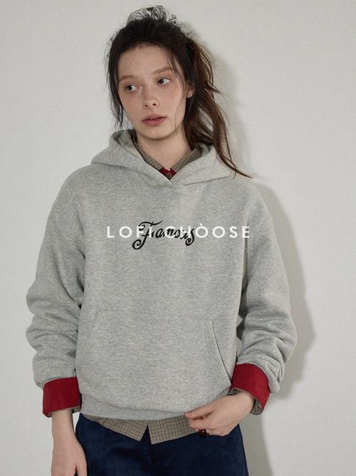 Lofi choose Fleece Lined Oversized Hooded Pullover Commuter Style Women Heather Gray Hoodie