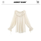 audreyyang_Chiffon_Polka_Dot_Loose_Ruffle_Collar_Puff_Sleeve_Women_Casual_Midi_Dresses_MISSTT